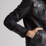 100% Leather Jacket with Hood