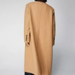 Contrast Collar Wool Look Tailored Coat