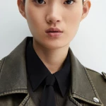 Oversized worn-effect biker jacket