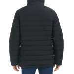Quilted Water Resistant Hooded Puffer Jacket with Faux Shearling Lined Bib