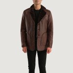 Mens Brown Fur Leather Coat
