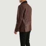 Mens Brown Fur Leather Coat