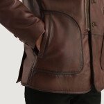 Mens Brown Fur Leather Coat