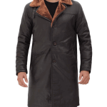 Turlock Mens Dark Brown 3/4 Length Shearling Coat