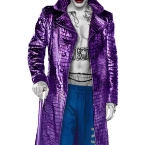 Suicide Squad Jared Leto Joker Leather Jacket Crocodile Texture Coat
