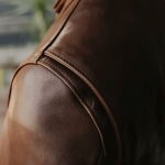 Waxed Natural Pebbled Cowhide Premium Leather Jacket