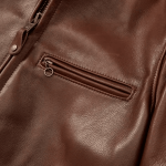 Waxed Natural Pebbled Cowhide Premium Leather Jacket