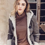 Women’s Hood Real fur shearling Genuine Leather Jacket